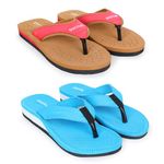 Mexolite OrthoFeet Doctor Slipper for Women and Girls' Bathroom House Home Daily Use Chappal Orthopedic Diabetic Flip flops Multicolored(Blue,Brown)