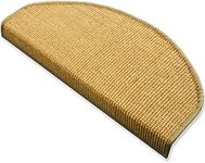 Floordirekt Sisal Stair Tread Mats 15 Pices, 100% Natural Fibre Carpet Stair Mats, Non-slip Adhesive Back Mats for Staircase, Stair Pads Sisal Stair (64 x 23.5 cm, Natur)