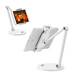 KABCON Tablet Stand,Tightness Adjustable 360°Rotatable Multi-Angle Eye-Level Aluminum Solid Long Arm Tablets Stands for iPad Pro Air,Microsoft Surface Pro 3/4/5/6/7/X,Samsung Galaxy Tabs,Kindle,etc