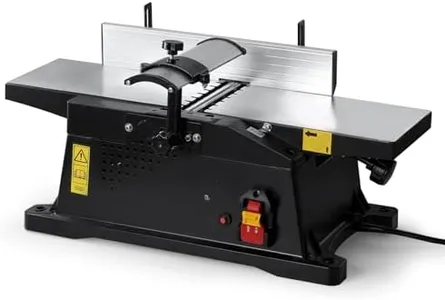 WOODSTARTER 6-Inch Benchtop Jointer with 15 Amp Motor, 12000 RPM Cutting Speed, Adjustable Fence 90–135°, Up to 1/8" Depth, HSS Blades, Table Jointer To for Woodworking DIY