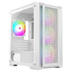 CiT Vento Micro-ATX PC Gaming Case M/ATX with Mesh Front Panel & Tempered Glass Side Panel with 3 Front ARGB Fans & 1 Rear ARGB Fan Included | White