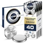 Allmax CR2032 Lithium Coin Batteries (40 Count) – Longest Lasting, Leakproof Design, 10-Year Shelf Life, Maximum Performance, Perfect for Key Fobs (3V)