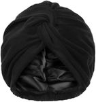 YANIBEST Turbans for Women Satin Bonnet Silk Bonnet for Sleeping Turban Head Wraps for Women Adjustable Twisted Turban Headwrap Black