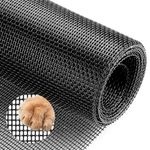 Pet Proof Window Screen 48.4 x 100inch Pet Screen Door Mesh Flexible Pet Resistant Screen Mesh Window Screen Repair Kit Black Patio Screen Replacement Kit to Stop Cats Pet Running Out