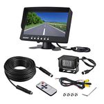 Heavy Duty Vehicle Truck Bus Backup Camera System,Waterproof Night Vision Rear View Camera with 7 inch Monitor+66ft 4 PIN Camera Cable for Bus Truck Van Trailer RV Campers Motor Home(12V 24V)