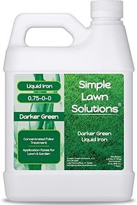 Simple Lawn Solutions - Liquid Iron Fertilizer Darker Green - Chelated Micronutrients - Concentrated Green Booster for Turf Grass, Indoor Plants and Outdoor Garden (32 Ounce)