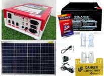 AC DC Zatka Machine Set, Solar Fence Energizer Jhatka Machine for Agricultural Farms 30-40 Acre (Machine,12ah Battery, 40 Watt Panel,100 giradi,20 Corners)