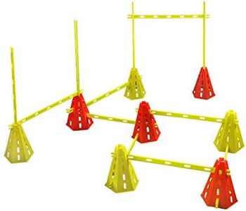 YES4ALL Agility Cones Hurdle Set 4 Green Cones + 4 Orange Cones + 12 Green Bars