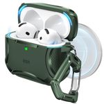 ESR for AirPods 4th Generation Case (HaloLock), Compatible with AirPods Case 4th Generation (2024), Compatible with MagSafe, Powerful Drop Protection, Magnetic Lid, Cyber Series, Green