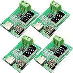 innomaker 4Pcs Type-C QC AFC PD2.0 PD3.0 to DC Fast Charge Decoy Trigger Polling Detector USB-PD Notebook Power Supply Change Board with LED Support 5V/9V/12V/15V/20V Fixed Voltage Output