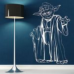 BestPricedDecals Great Master Yoda ~ Star Wars Theme ~ Wall or Window Decal (20" x 30", White)
