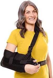 BraceAbility Abducted Shoulder Sling Immobilizer - Padded Rotator Cuff Support Brace with Pillow and Exercise Ball for Right or Left Arm Pain Relief From Post-Surgery Recovery and Subluxation (Large)