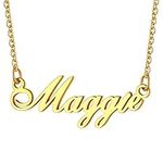 PROSTEEL Gold Name Necklace - Women's Personalized Nameplate Necklace for Birthday Gifts