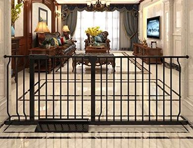 COSEND Extra Wide Baby Gate Tension Indoor Safety Gates Black Metal Large Pressure Mounted Pet Gate Walk Through Long Safety Dog Gate for The House Doorways Stairs (62.2"-66.93"/158-170CM, Black)