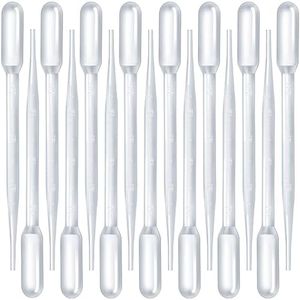 Teenitor 3ML Pipettes, Plastic Dropper Essential Oil Transfer Pipettes Disposable Liquid Eye Dropper for Lab Science Multi- Purpose Makeup Tool, 15Pcs