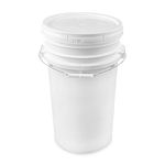 7 Gallon Bucket with Lid, Food Grade Storage, Premium HPDE Plastic, BPA Free, Durable 90 Mil All Purpose Pail, Made in USA, Color: White, 1 Count