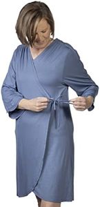 KickIt Pajamas Hospital Gown for Women Breast Cancer | Mastectomy | Hysterectomy | Surgery | Chemo | Post Op | Recovery in Comfort | Robe | Cornflower Blue | XXL