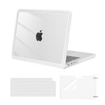 MOSISO Compatible with MacBook Pro 14 inch Case 2024-2021 Release M3 A2918 A2992 M2 A2779 M1 A2442, Anti-Cracking Heavy Duty Plastic Hard Shell with TPU Bumper&Keyboard Cover&Screen Film,Transparent