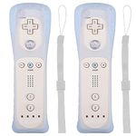 Tevodo Wii Remote Controller, 2 Packs Upgrade Wii Wireless Controller Compatible with Wii Wii U (White and White)