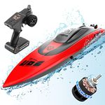 cheerwing Brushless Rc Boat For Adult & Kid, 40 Km/H Fast Remote Control Boat For Pools & Lakes, Red