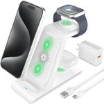 HATALKIN 3 in 1 Wireless Charging Station for Apple Wireless Charger for iPhone 16 15 14 13 12 Series Charging Station for Multiple Devices for Apple Watch Ultra 10 9 8 7 for AirPods 2/3/4/Pro/Pro 2