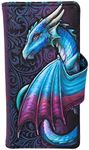 Nemesis Now Take Flight Embossed Purse Spacious Blue Dragon Wallet, 18.5cm, PU Leather, Red/Black, Intricate Baroque Designs, Wing Opening Purse, Multiple Card Slots & Zipped Coin Compartment