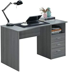 Techni Mobili RTA-8404-GRY Classic Computer Desk with Multiple Drawers, 51.2" W x 23.6" D x 29.5" H, Grey