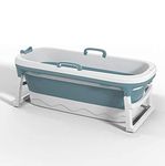 Folding Bathtub Adult,Portable Bathtub Adult,Barrel Sweat Steaming Bathtub,Folding Bathtub,Mobile Bathtub Adult,Plastic Folding Thicken Bathtub Home Sauna (138 x 62 x 52)