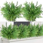 Betylifoy Mixed Eucalyptus Leaves Stems 12PCS, Artificial Plants Boston Fern Fake Branches Faux Shrub Bushes Greenery UV Resistant Plant for Vase Wedding Floral Outdoor Indoor Decor