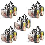 JD FRESH Plastic 10 Pcs,27 L Multipurpose Transparent Bag For Storage Clothes,Storage Containers For Clothes,Cloth Organisers Storage Box For Wardrobe,Packing Bags For Clothes-10 Pieces,White