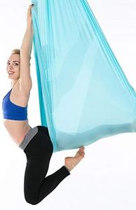 EVTSCAN Aerial Yoga Hammock 2.8x1m/9.2x3.3ft Durable Elastic Yoga Inversion Swing Fitness Training Accessory(Blue)