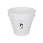 elho Loft Urban Round 40 - Large Plant Pot Outdoor - 100% Recycled Plastic - Ø 38.5 x H 35.3 cm - White/White