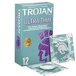 Trojan Ultra Thin Condoms, Thin Condoms for Ultra Sensitivity, with Premium Quality Latex, Pack of 12