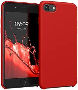 kwmobile Hülle kompatibel mit Apple iPhone SE (2022) / iPhone SE (2020) / iPhone 8 / iPhone 7 Hülle - Silikon Handy Case - Handyhülle weiche Oberfläche - kabelloses Laden - Rot