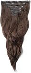 Foxy Locks Deluxe Clip In Human Remy Hair Extensions 20+ Shades - 18/20" (18', Chocolate Brown (#4))