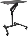 Mount-It! Mobile Standing Laptop Desk, Height Adjustable Rolling Sit Stand Workstation with Casters, 27.5 Wide with Gas Spring Lift Mechanism, Black