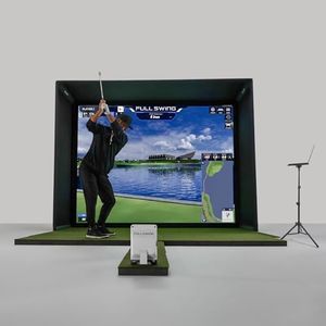 Full Swing Kit Studio Golf Simulator | 12' Enclosure & Impact Screen | Launch Monitor | Turf, Ceiling Projector, & Laptop Package