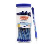 Reynolds RACER GEL Pen SET - 20 BLUE PENS WITH COMFORTABLE GRIP | BLUE GEL PENS FOR WRITING | PEN FOR STUDENTS & OFFICE STATIONERY | 0.5 mm TIP SIZE