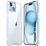 TheGiftKart Ultra-Hybrid Crystal Clear Back Cover Case for iPhone 15 Plus | Camera & Screen Protection Bumps | Shockproof Design | Hard Back Cover Case for iPhone 15 Plus (PC & TPU, Transparent)