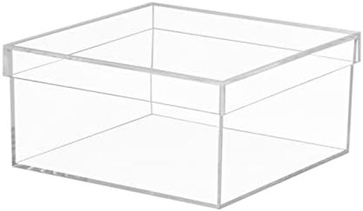 Dayaanee Clear Acrylic Box with Lid, Clear Acrylic Plastic Square Cube containers Storage Box 7.9x7.9x3.9Inches/200X200X100mm for Candy Pill and Tiny Jewelry