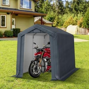 MFSTUDIO 6'x10' Storage Sheds, Outdoor Portable Storage Shelter Garage with Rolled up Zipper Doors, Heavy Duty Storage Carport Tent for Motorcycle, Bicycles and Outdoor Tools