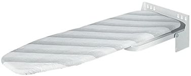 Gedotec Folding Ironing Board Ironfix Premium Ironing Board with Grey Stripes Folding Table Rotatable by 180 Degrees | RAL 9016 Steel | Wall-Mounted Ironing Board Brand Quality for Your Living Room