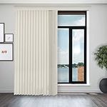 Chicology Cordless Vertical Blinds Patio Door or Large Window Shade, 78" W X 84" H, Oxford Alabaster Vinyl