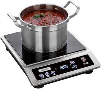 ChangBERT Induction Cooktop, Portable Cooker, Large 8” Heating Coil, 18/10 Stainless Steel Commercial-Grade Burner with NSF-certificated, 10-Hour Timer, 1800W Professional Countertop