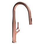 Carysil ALA 1512 Brass Kitchen Faucet with Pull Out spout Sprayer and Single Handle Pull Down Kitchen Sink Faucet Rose Gold.