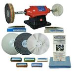 Bench Polisher Metal Polishing Machine 550W with 8" Metal Polishing Kit