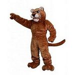 Deluxe Power Cat Cougar Mascot Costume Adult Size for Height 5'11" to 6'3" with Built-in Fan Inside The Head