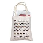 TOBGBE Horse Gift Horse Lover Travel Bag Inspirational Horse Gift for Women Floral Horse Bag Equestrian Gift Horse Trainer Gift (Many Horses CA)