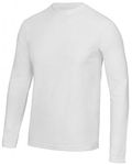 AWDis Long Sleeve Cool T-Shirt (Medium, Arctic White)