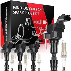 SCITOO 4 ignition coils with 4 iridium Spark Plugs Chevy for GMC Pontiac for Saturn Malibu HHR Cobalt Equinox Terrain G6 2.4L 2.2L 2.0L C1552 UF491 12638824